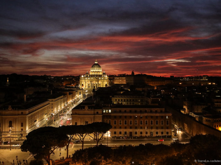 Vatican-Rome-St. Peter`s Basilica-Evening