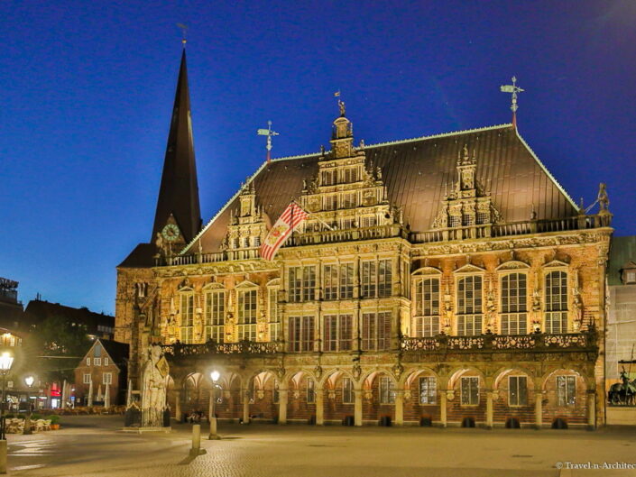 Germany-Bremen Old City Hall-Night